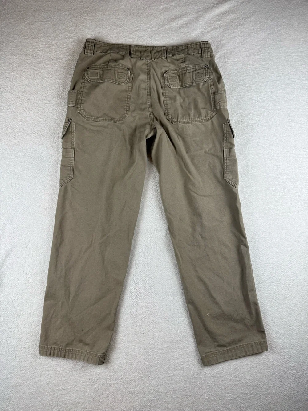 Duluth Trading Co Beige Flex Fire Hose Cargo Utility Pants Size 34x34 Trim Fit
